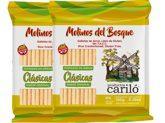 Molinos del bosque tostadas con sal clasicas 18 x 150gr