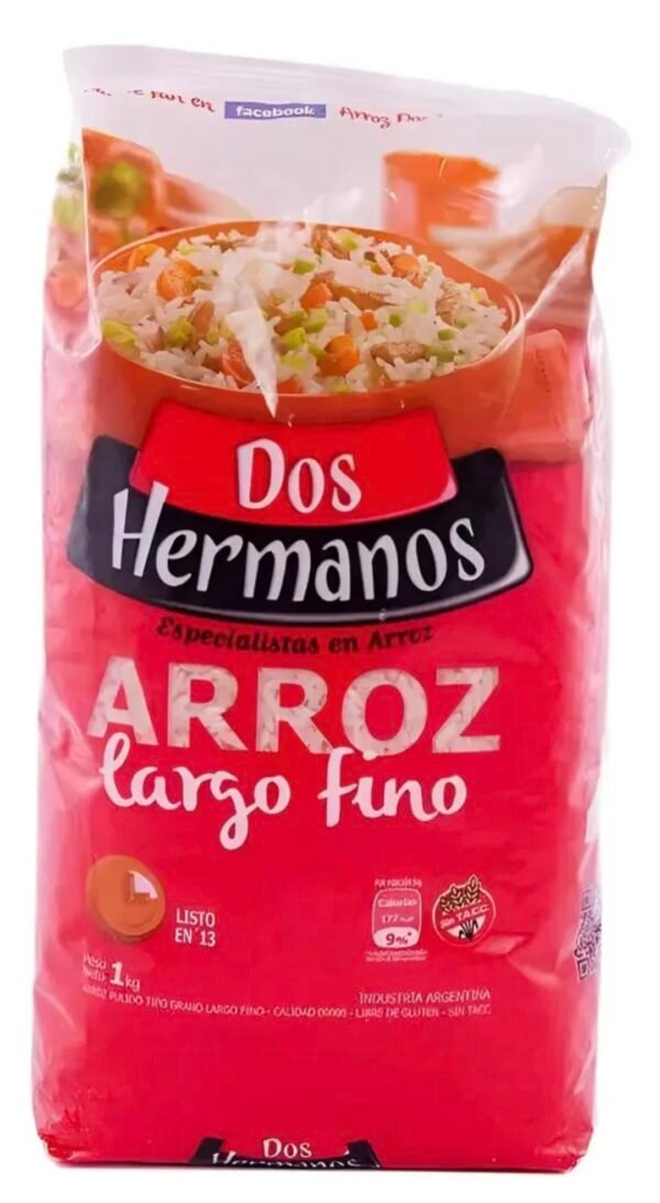 Dos Hermanos Arroz largo fino x 1kg