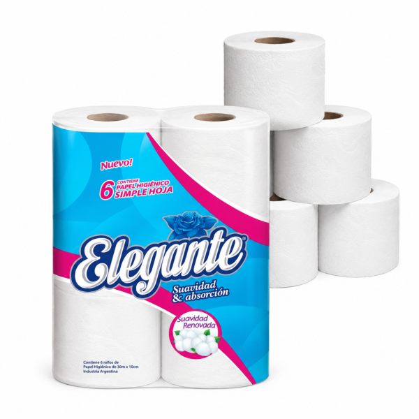 Papel hig. simple hoja 12x6x30mts