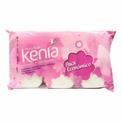 Kenia jabon rosa form economica 3 x 80gr