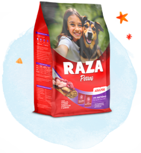 Raza perro pollo, carne, cereales y arroz x 1,5kg