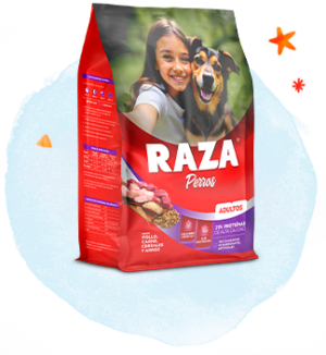 Raza perro pollo, carne, cereales y arroz x 1,5kg